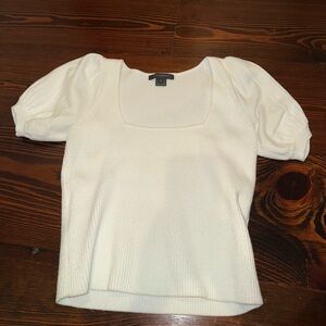 White Puff Sleeve Top